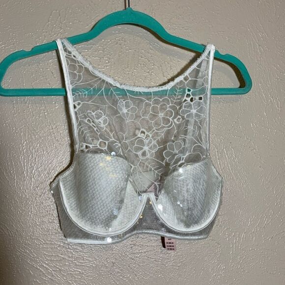 VS sequin high neck floral ivory bra - Picture 3 of 9